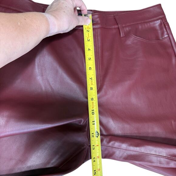 Joes Wide Leg Burgundy Pants Faux Leather Women's Sz 33 City - Picture 8 of 9